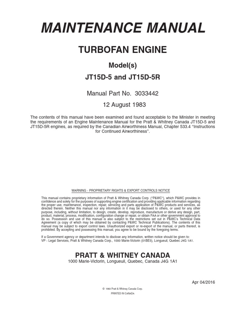 Pratt and Whuitney JT15D-5 | PDF | Mechanical Engineering