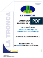 EC-GLO-0015-FO CONVOCATORIA AL PROCESO DE LICITACIÓN (AGROAZUCAR) - Lubricantes