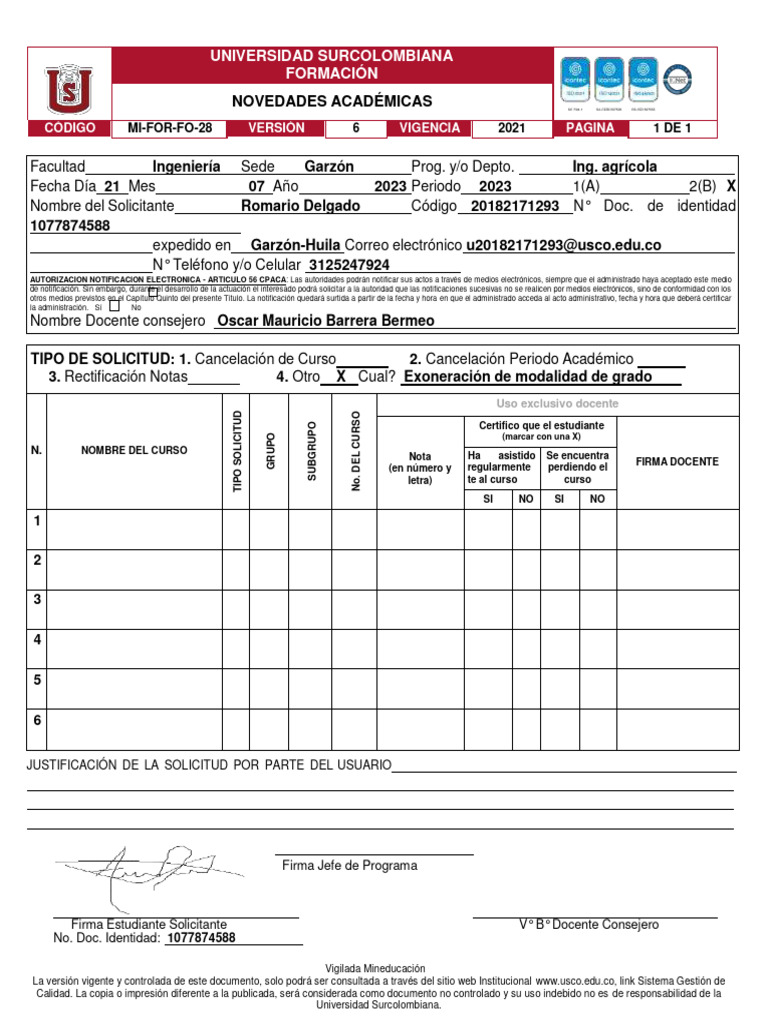 Mi For Fo 28 Romario Andres Delgado | PDF