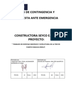 Plan de Contingencia y Respuesta Ante Emergencia