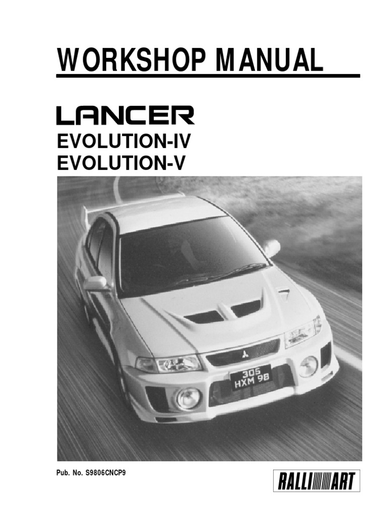 Mitsubishi Lancer Evolution IV Evolution V Workshop Manual | PDF