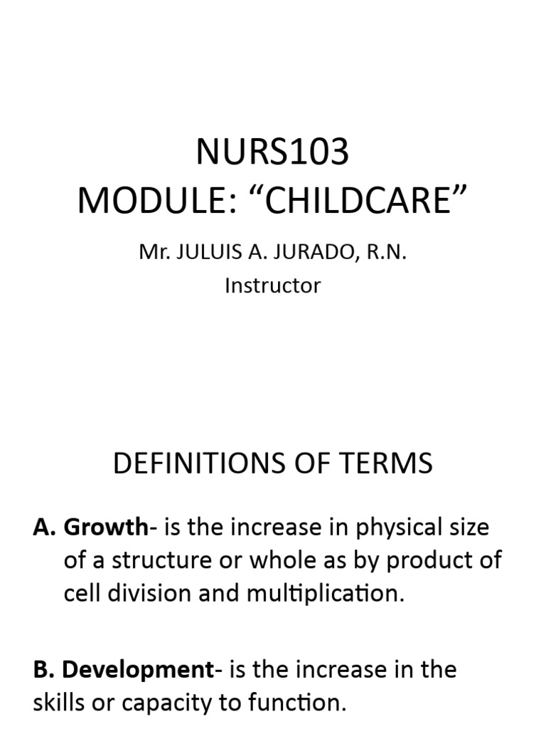 Lecture 1 Introduction To Growth & Development | PDF | Infants | Learning
