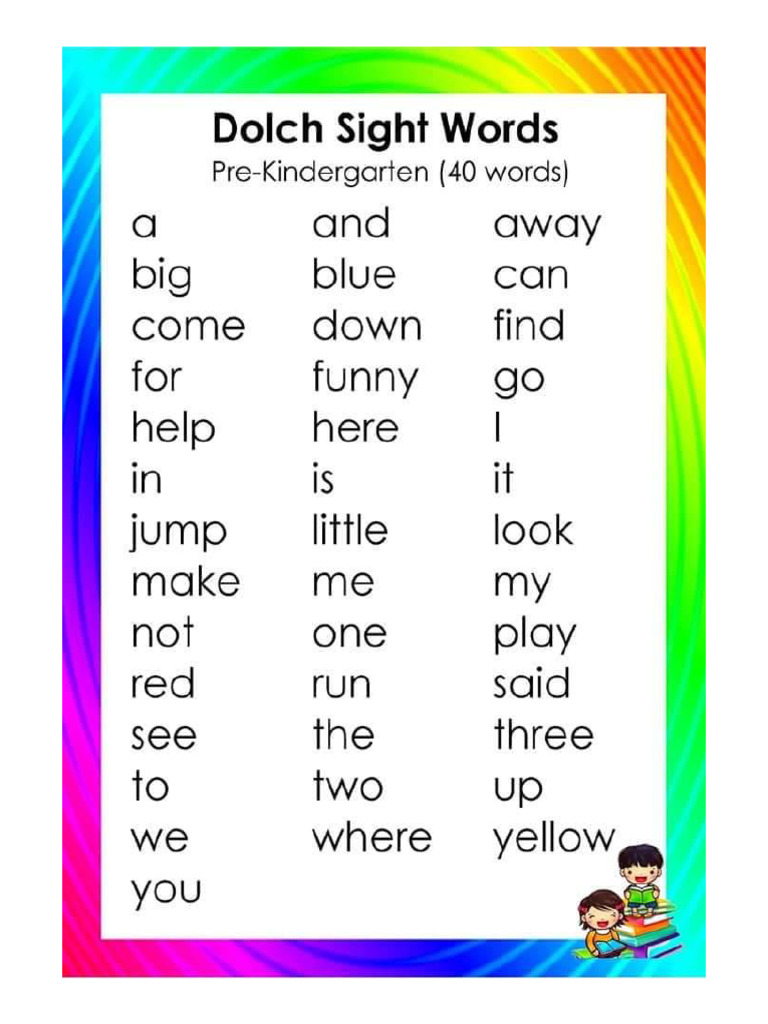 Dolch Sight Words PDF