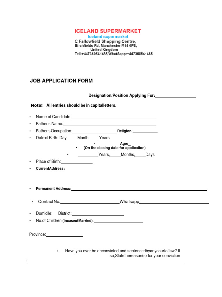 Job - Application Form Iceland1) | PDF | Academic Degree | Vocational ...