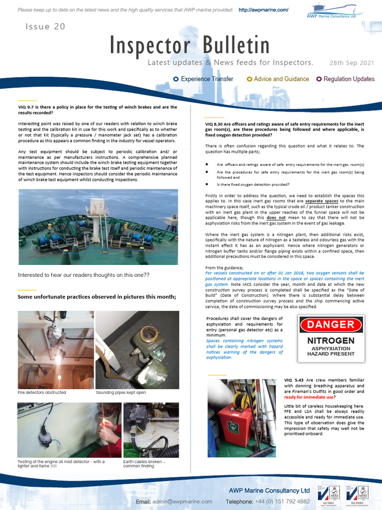 Issue 20 Inspectors Newsletter | PDF | Safety