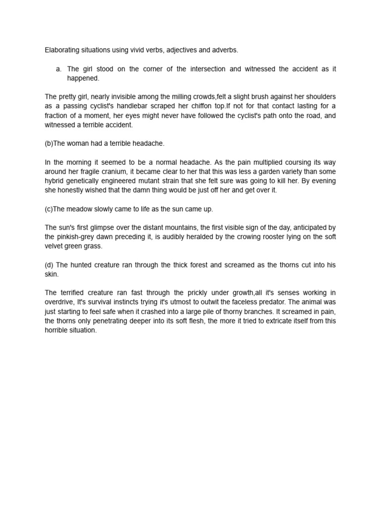 Vivid Language in Descriptive Writing | PDF | Young Adult