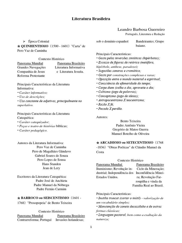 Literatura Brasileira | PDF | Brasil