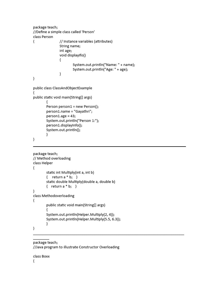 Jan 1 To 11 Codes | PDF | Constructor (Object Oriented Programming ...