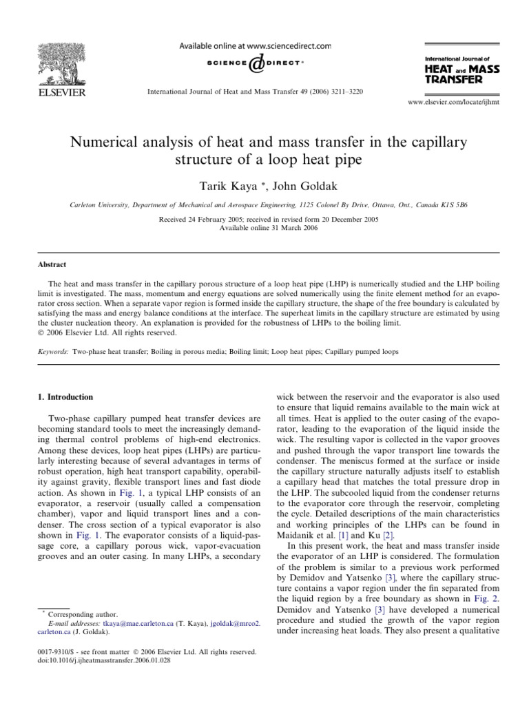 Numerical Analysis of Heat and Mass Tran | PDF | Heat Transfer ...