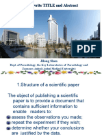 Lecture 3 How To Write Title & Abstract, INTRODUCTION and M&M