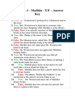 Chapter 1-3 - Matilda - T:F - Answer Key VIBGYOR STUDENT HELP