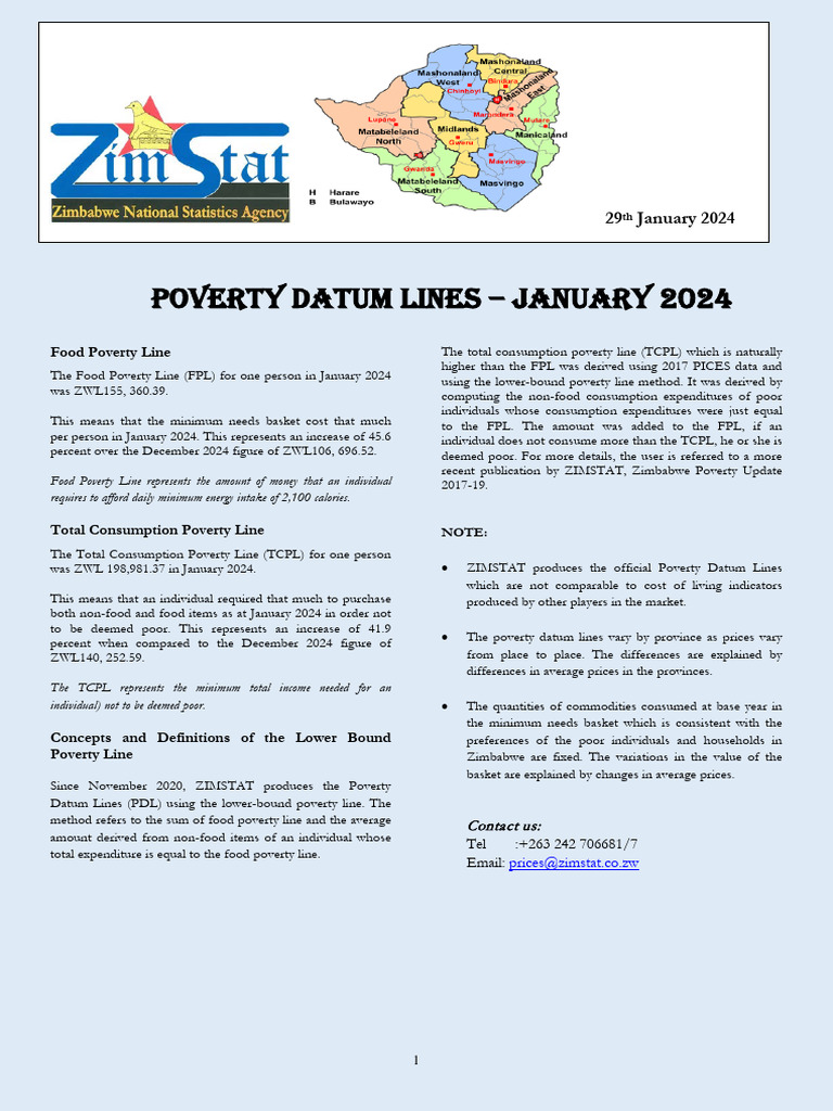 Jan - 2024 Poverty Datum Line | PDF | Cost Of Living | Poverty Threshold