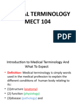 Medical Terminology LECT 1 Revised