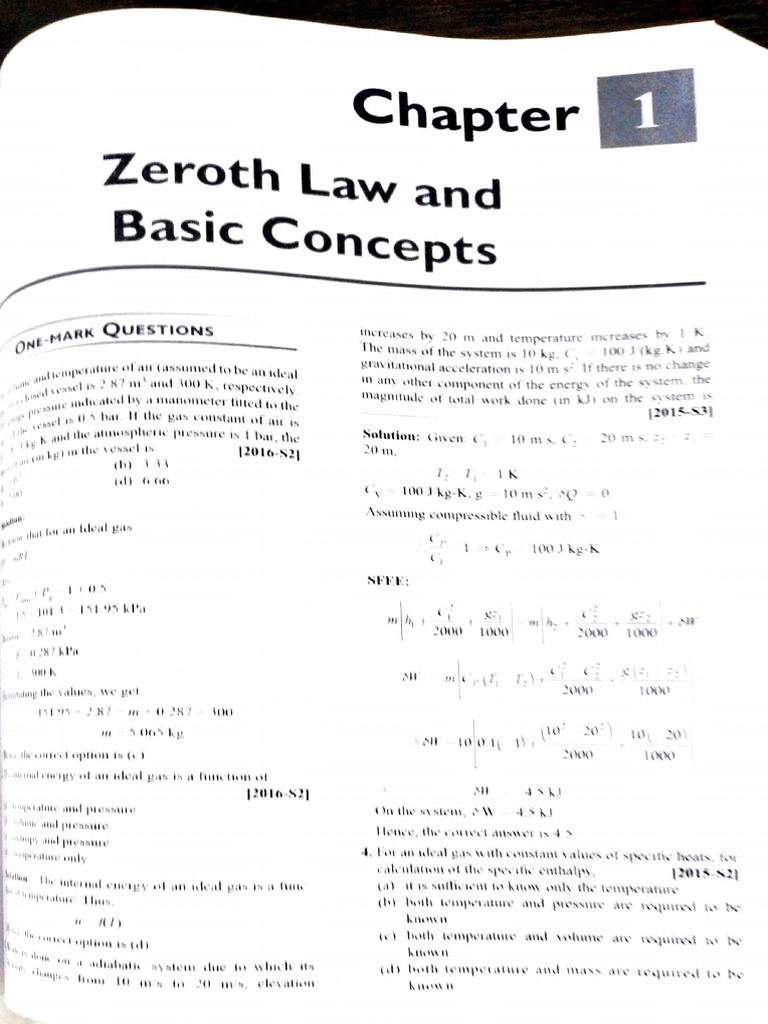GATE Questions Thermodynamics | PDF | Heat | Gases