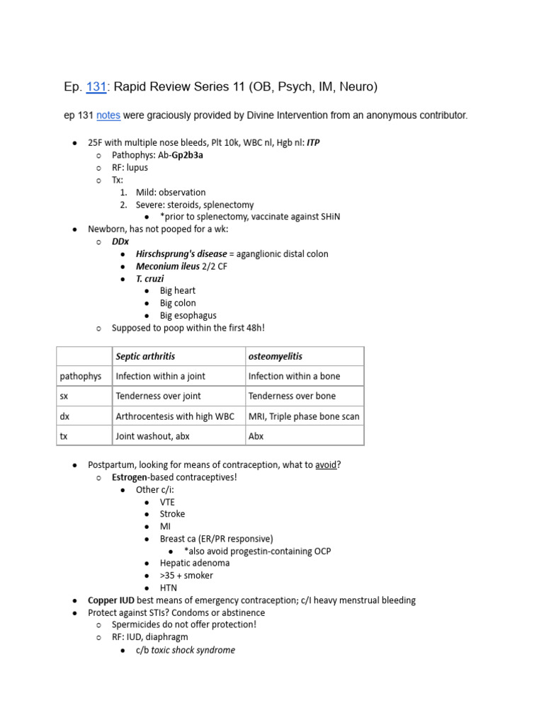 USMLE Step 2CK Rapid Review: Episodes 131-132 | PDF | Antipsychotic ...