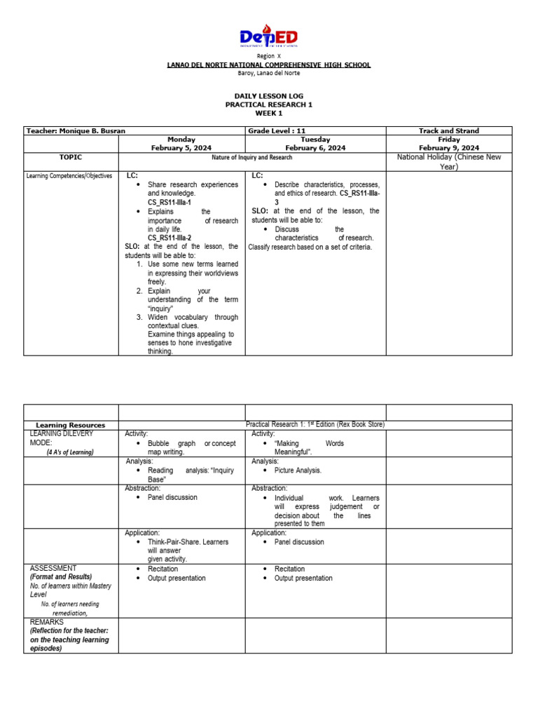 Practical Research 1 Dll Pdf Learning Analysis