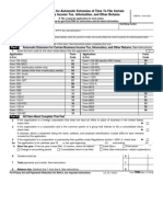 Application For Automatic Extension of Time To File Certain Business Income Tax, Information, and Other Returns