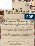 Module 25 - Cognitive Development of High School Learners