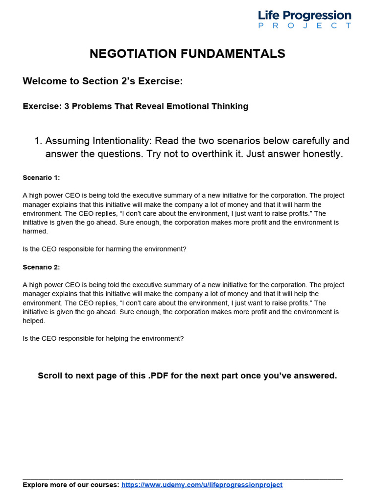 Negotiation+Fundamentals+-+Exercise+2 | PDF | Perception | Negotiation