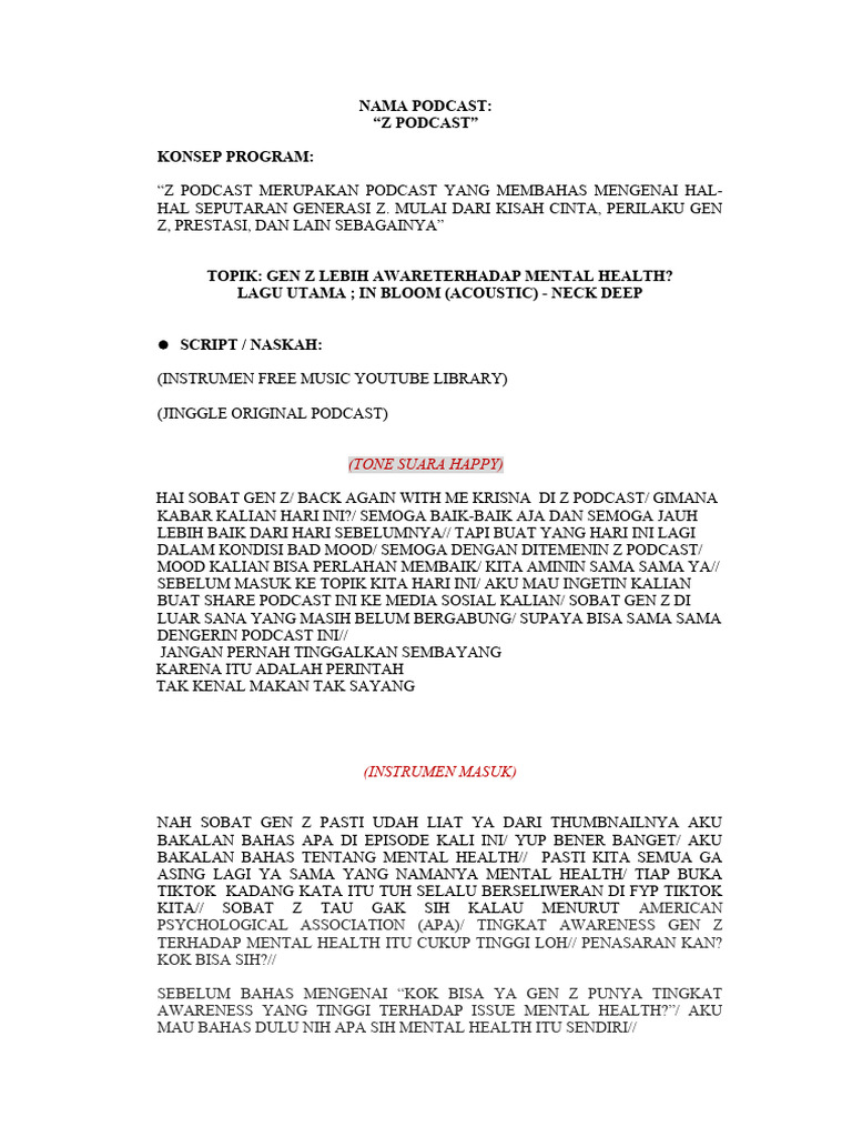 Kesadaran Gen Z Terhadap Kesehatan Mental | PDF | Gaya Hidup