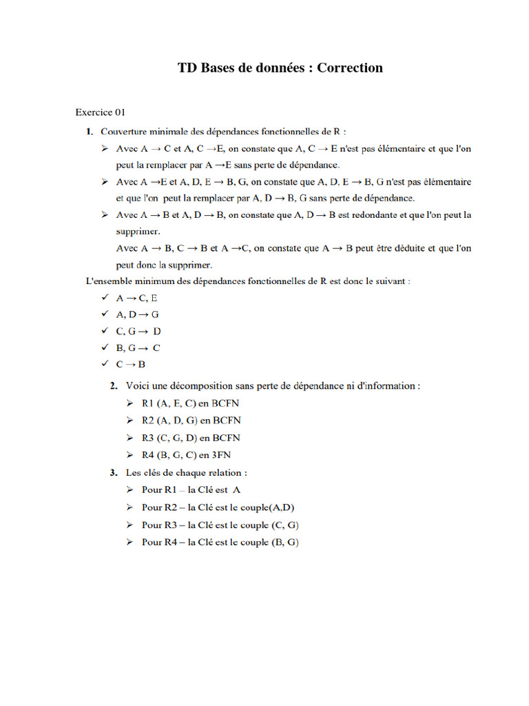 Correction TD Bases de Données | PDF | Technologie et ingénierie