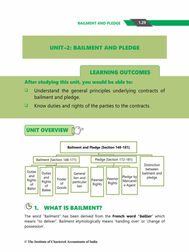Bailment and Pledge | PDF