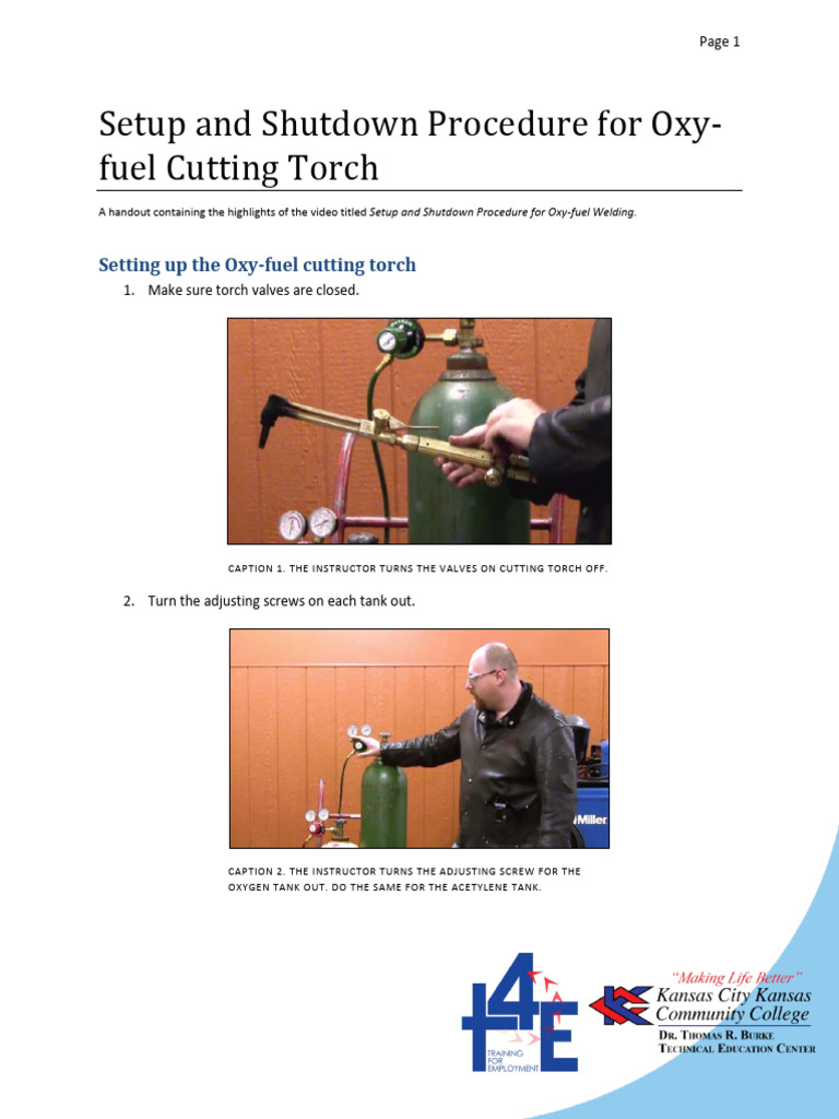 Setup and Shutdown Procedure For Oxyfuel Cutting Torch Download Free