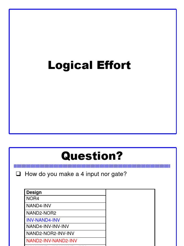 Logical Effort in CMOS VLSI Design | PDF | Design | Electronic Engineering