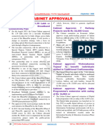 Cabinet Approvals: - Current Affairs September - 2023