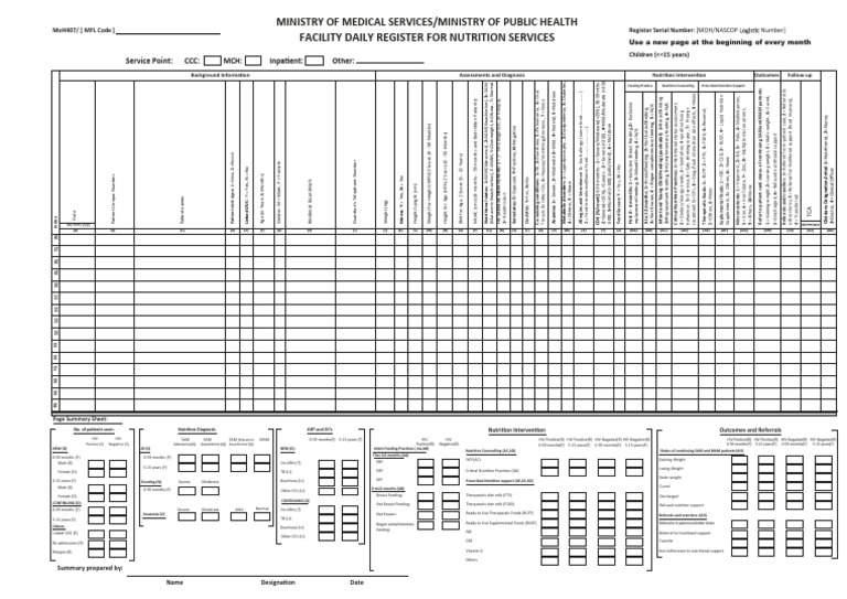 MOH 407B (Child - Register) (46-60) - MOH 407B Child - Register | PDF