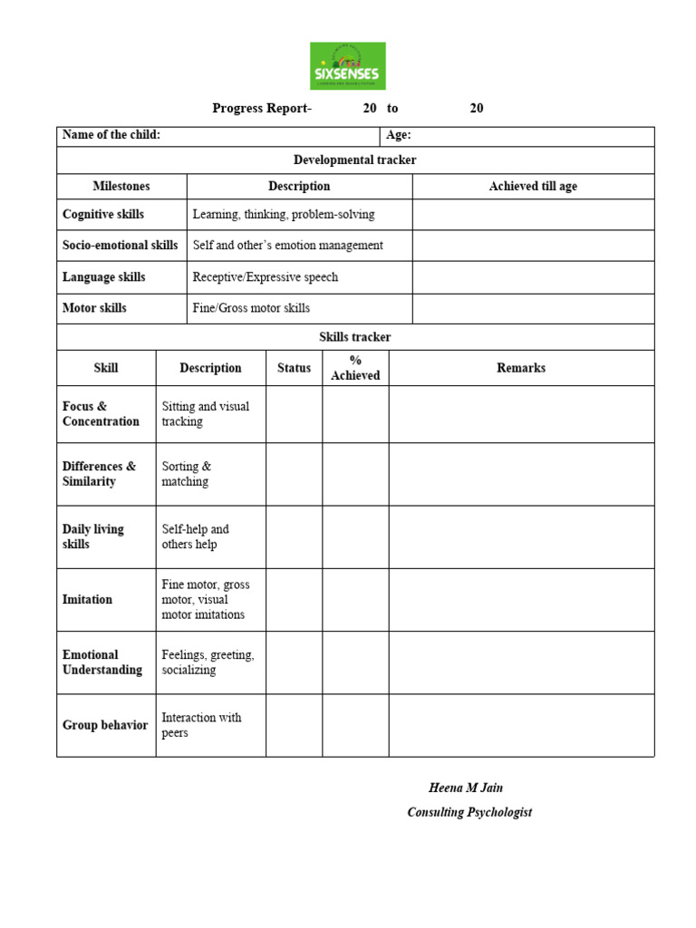 Progress Report Sheet-1 | PDF