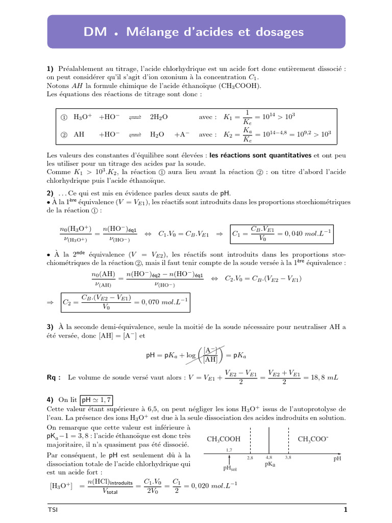 Titrage acido-basique : méthodes et résultats | PDF | Titrage | Chimie