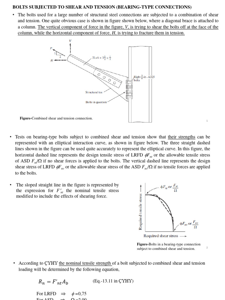 Combined Shear and Tension in Bolts | PDF | Strength Of Materials ...