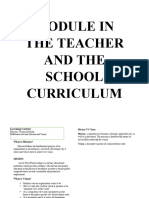 Module in The Teacher and School Curriculum