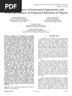 Effect of Career Advancement Opportunity and Work-Life Balance On Employee Retention in Nigeria