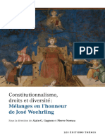 Constitutionnalisme Droits Et Diversiten Melanges en Lrhonneur de Jose Woehrling