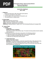Lesson Plan in Reading May 4, 2023