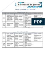 Tecnologia em Sistemas de Computação - Calendário de Provas 2024.1