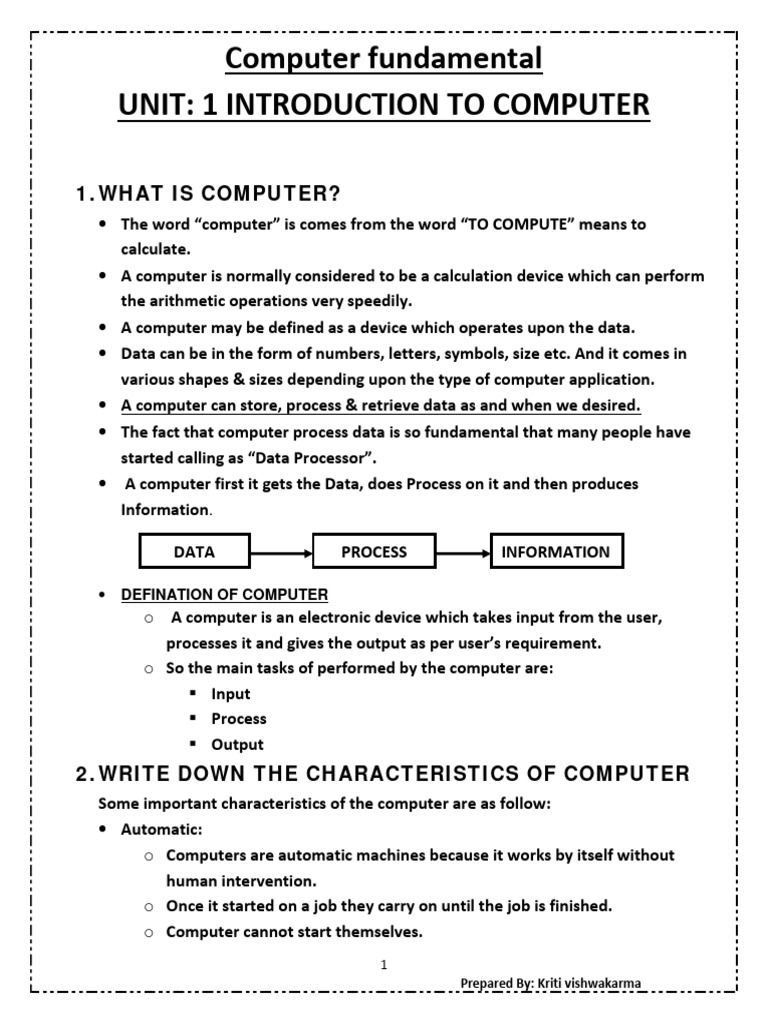 Computer fundamental english notes pdf printer computing