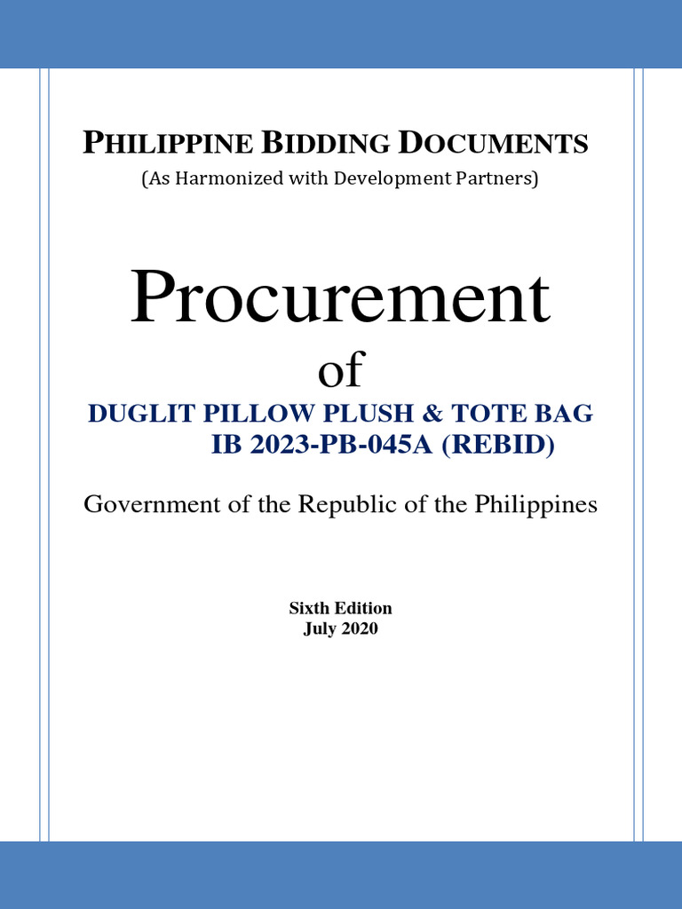 Philippine Bidding Documents for Goods | PDF | Procurement | Prices