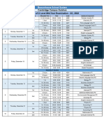 Class X - Timetable