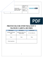 Protocolo de Inmunizacion y Manejo de Cadena de Frio