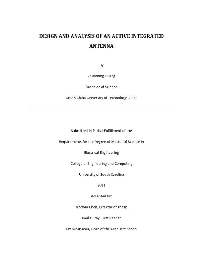 Design and Analysis of An Active Integrated Antenna | PDF | Antenna ...