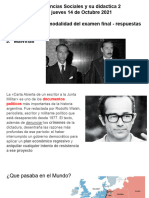 Clase Ciencias Sociales y Su Didactica 2 Clase Jueves 14 de Octubre 2021 Cambios en La Modalidad Del Examen Final - Respuestas Virtuales Neoliberalismo Malvinas