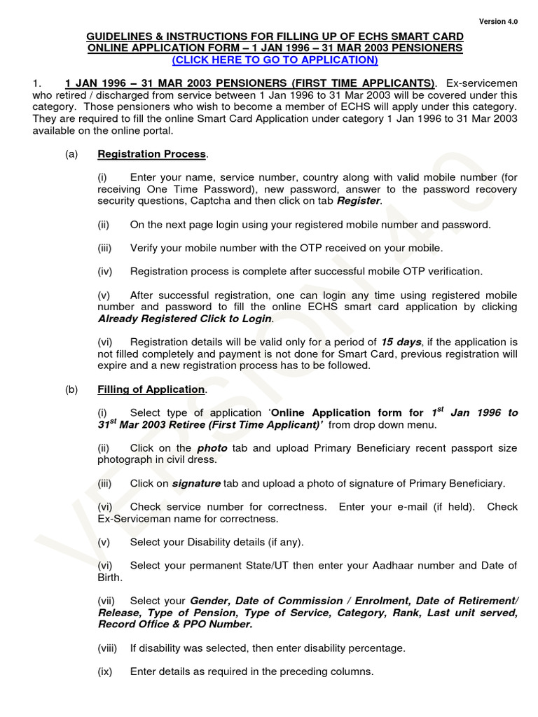 1996 To Mar 2003 Retiree (First Time Applicant) | PDF | Applications Of ...
