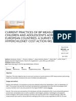 ARTigo - CURRENT PRACTICES OF BP MEASUREMENT IN CHILDREN AND ADOLESCENTS A... - Ingenta Connect