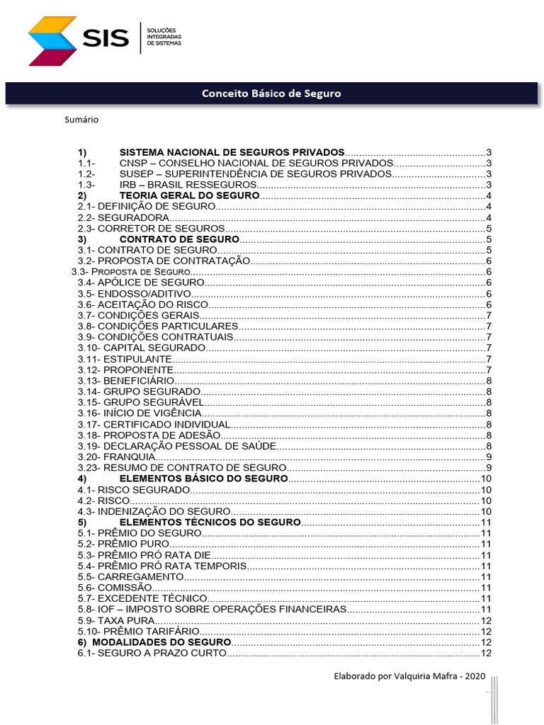 Principais Conceitos de Seguro | PDF | Resseguro | Seguro