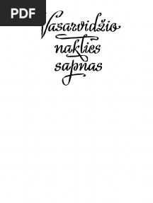 William Shakespeare Vasarvidzio Nakties Sapnas