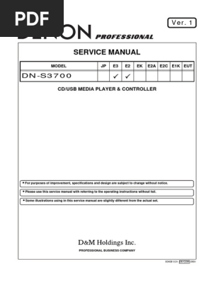 Denon DN-S3700 Service Manual | PDF | Electrical Connector | Ac