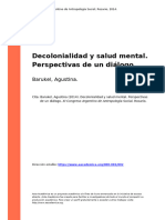 Barukel, 2014. Decolonialidad y Salud Mental